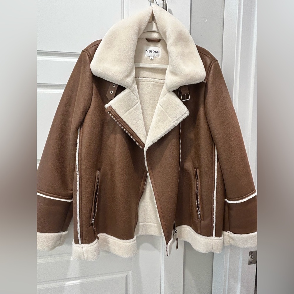 Vigoss Cream Shearling Jacket
